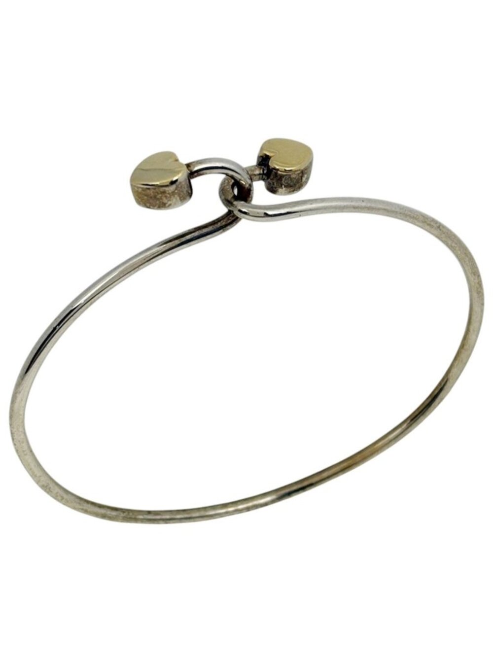 Tiffany & Co Bangle Double Heart Hook Silver Gold Bracelet